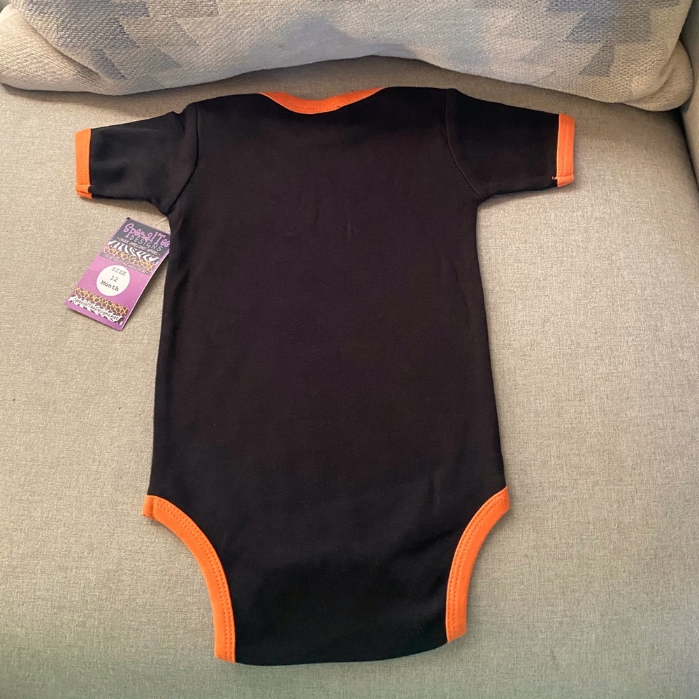 Baby bodysuit Mommy's little pumpkin embellished 100% cotton Halloween 12M NWT - Picture 2 of 7